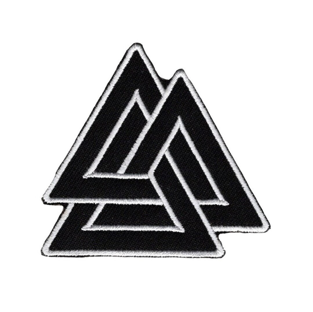 Valknut Odin Viking Triangles Embroidered Iron on Sew on Applique Patch