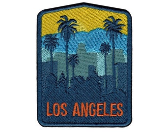 Los Angeles LA California palm trees embroidered iron on sew on applique patch
