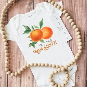 Main Squeeze Personalized Baby Onesie®, Vintage Oranges Baby Bodysuit, Cute Lemon Shower Gift, Unisex Take Home Outfit, Boys Girls Shirt