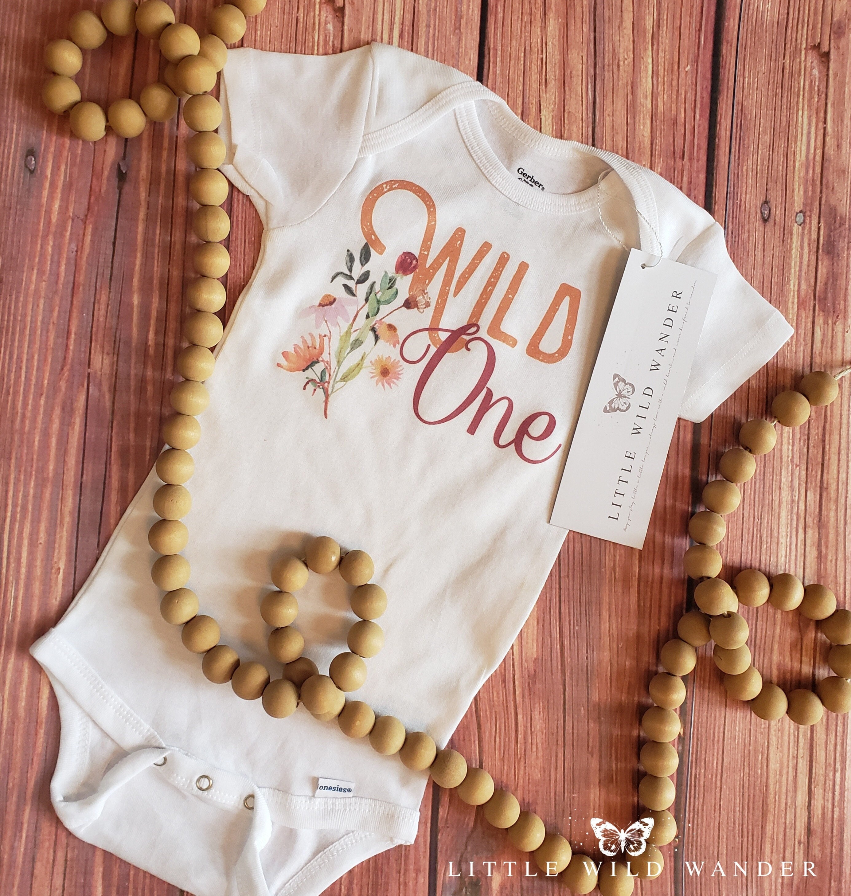 Wild One Onesie ® or Shirt, New Baby Coming Home Outfit, Wildflower First Birthday Party Tee, Girls Boho Shower Gift, Wild Flowers Party Tee