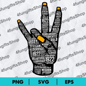 SGRho 1922 Sorority Hand Sign Words Includes EPS, SVG & PNG. Digital Download.
