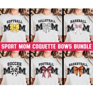 Mom Sports Coquette Bow png, Sports PNG Bundle, Football png, Volleyball png, Baseball png, Sports Team png, Coquette png, Football Bowpng.