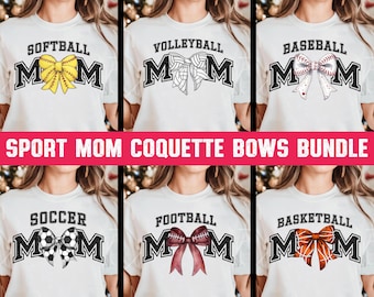 Sports Mom Coquette Bows PNG Bundle (Digital Download)