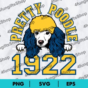 SGRho 1922 Sorority Pretty Poodle Includes EPS, SVG & PNG. Digital Download.