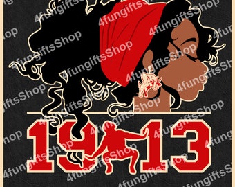 Womens Delta 1913 Sorority Afro Hair Includes Eps, Svg & Png. 1913 DST Digital Download.