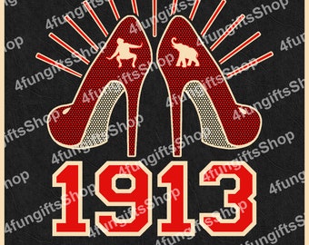 Womens Delta 1913 Sorority High Heels Includes Eps, Svg & Png. 1913 DST Digital Download.