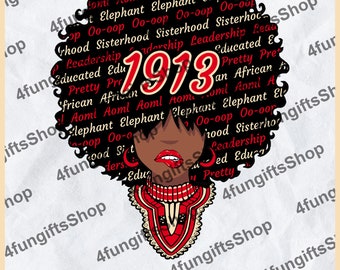 Womens Delta 1913 Sorority Afro Hair Includes Eps, Svg & Png. 1913 DST Digital Download.