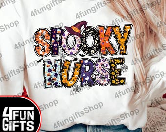 Spooky Nurse PNG - Halloween Sublimation Design (Digital Download)