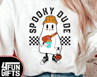 Retro Spooky Dude Halloween PNG - Sublimeringsdesign (digital nedladdning)