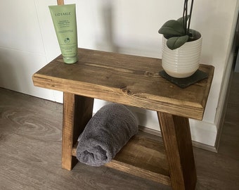 Rustic Wooden Milking Stool | Side Table | Bathroom Stool