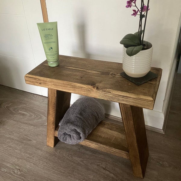 Rustic Wooden Milking Stool | Side Table | Bathroom Stool