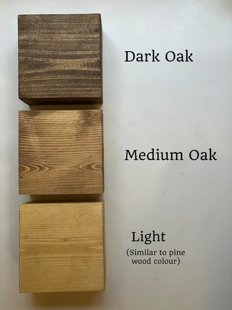 Rustic Bedside Table colour chart.  Wood Engraving Studio