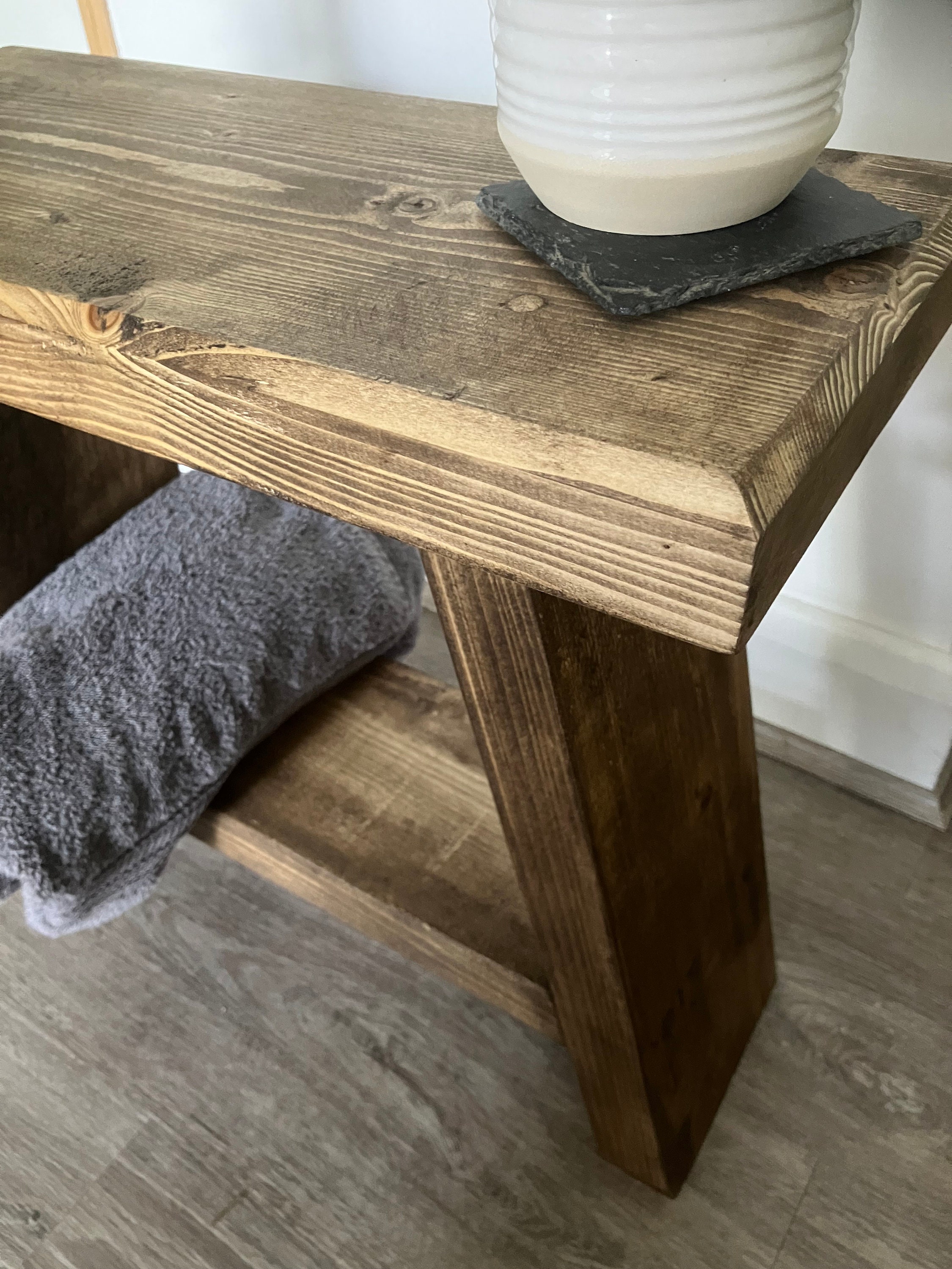 Rustic Wooden Milking Stool | Side Table | Bathroom Stool - Etsy UK