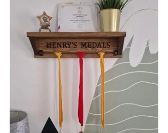 Personalised Medal or Trophy Hanging Shelf