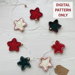 Crochet Star Garland Pattern, Christmas Ornaments (PDF Pattern)