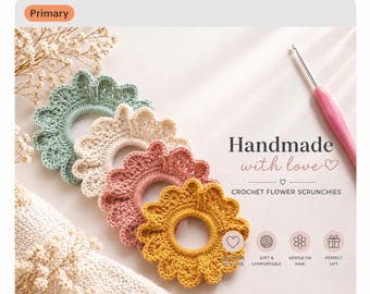 Patroon gehaakte scrunchie voor beginners | Makkelijk zelf haaraccessoire (pdf)