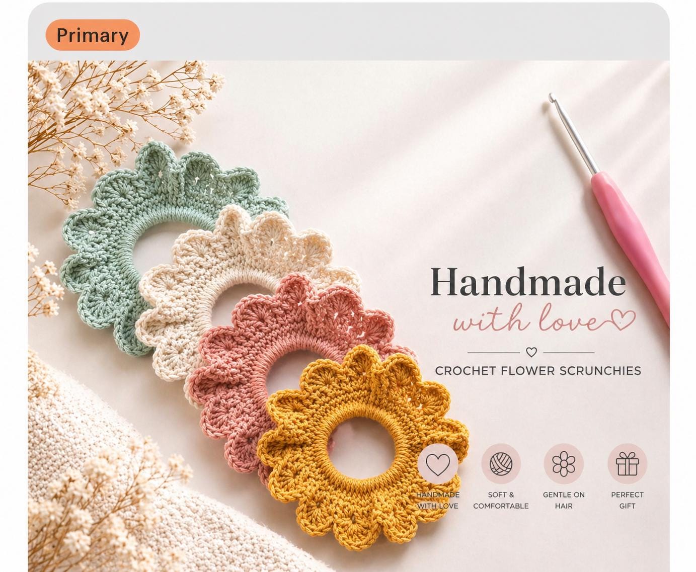 39 Crochet Scrunchies with Flowers, Ruffles, Bows, and Cherries 35 Beginner Crochet Scrunchie Pattern Easy DIY Hair Accessory