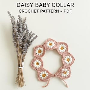 Crochet Daisy Baby Collar Pattern • Peter Pan Style • Vintage Floral Bib Collar • Easy Crochet Pattern PDF