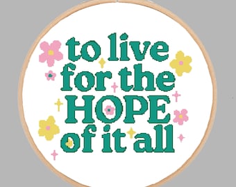 August Lyrics Cross Stitch Pattern