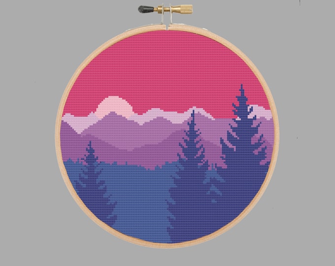 Subtle Bi Patch Subtle Bi Pride Landscape Cross Stitch Pattern PDF - Etsy Canada