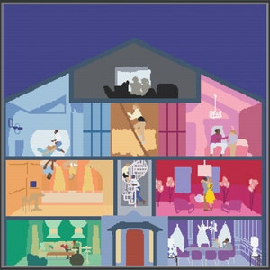 Lover House Cross Stitch Pattern Digital Download
