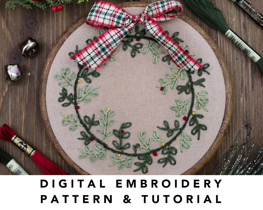 Christmas Wreath PDF Embroidery Pattern - Etsy