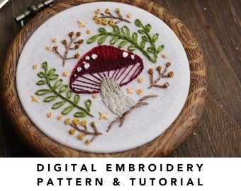 Mini Mushroom Cottagecore Embroidery Digital Pattern & Tutorial