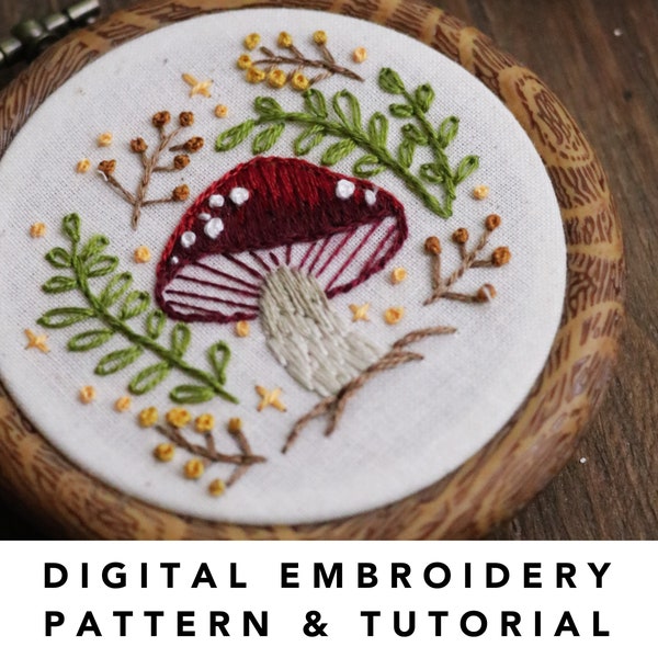 Mini Mushroom Cottagecore Embroidery Digital Pattern & Tutorial