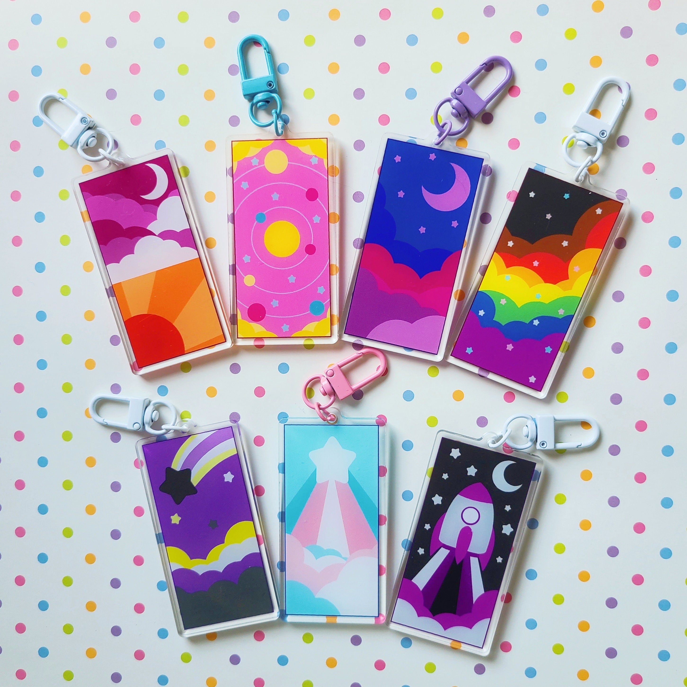 Subtle Sky-Themed Pride Flag Charms