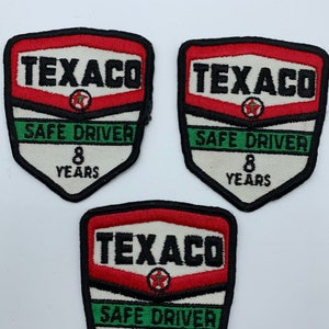 Vintage Texaco Patch 1971-1975, Employee Driver, Collectible New Old Stock, Shirt Jacket Oil and Gasoline Co. Memorabilia, Gift for Him