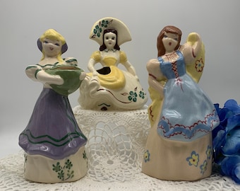 Vintage Lady Planters Vase, California Pottery Weilware and Goldammer, Succulent Small Flowers, Cottagecore Farmhouse Decor, Gift for Her