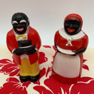 Vintage F&F Mold Die Works Black Americana Couple Plastic Salt & Pepper  Shakers - Before Times Shop