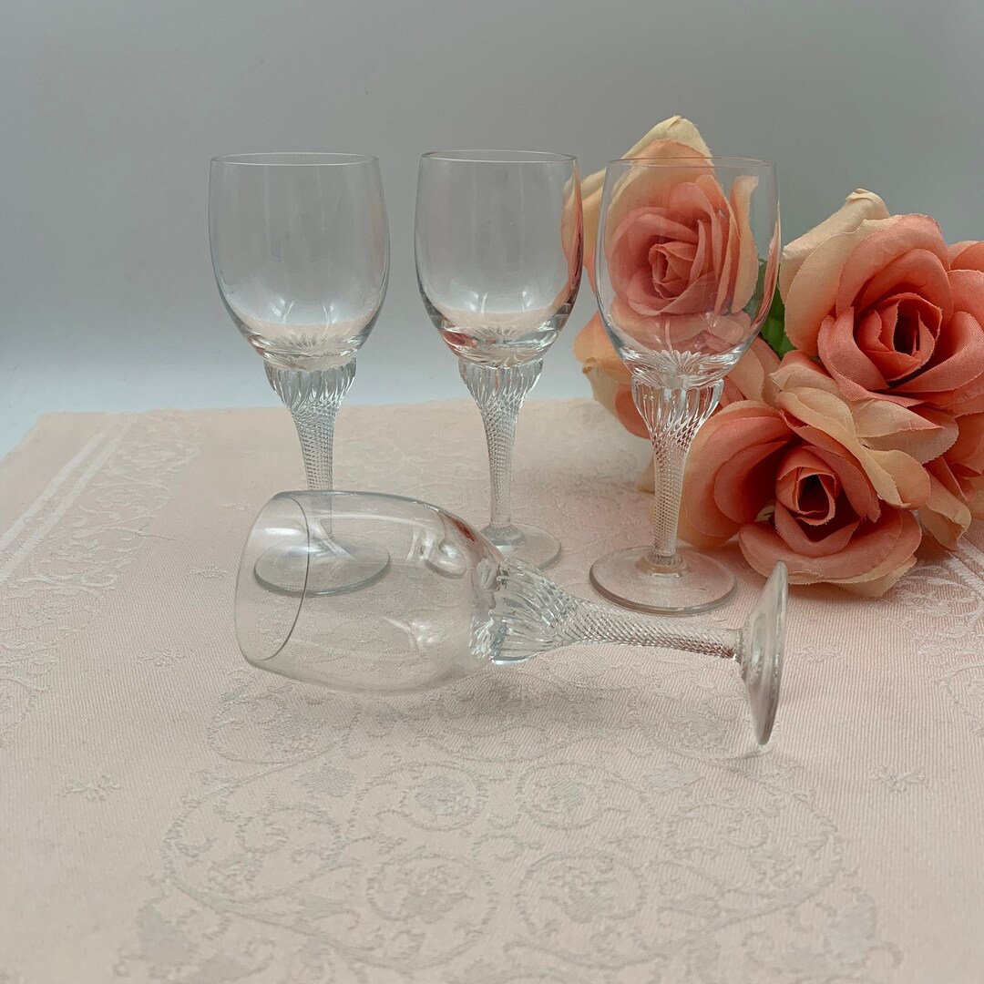 Vintage Crystal Cordial Sherry Glasses, flair Clear Czechoslovakia, Set
