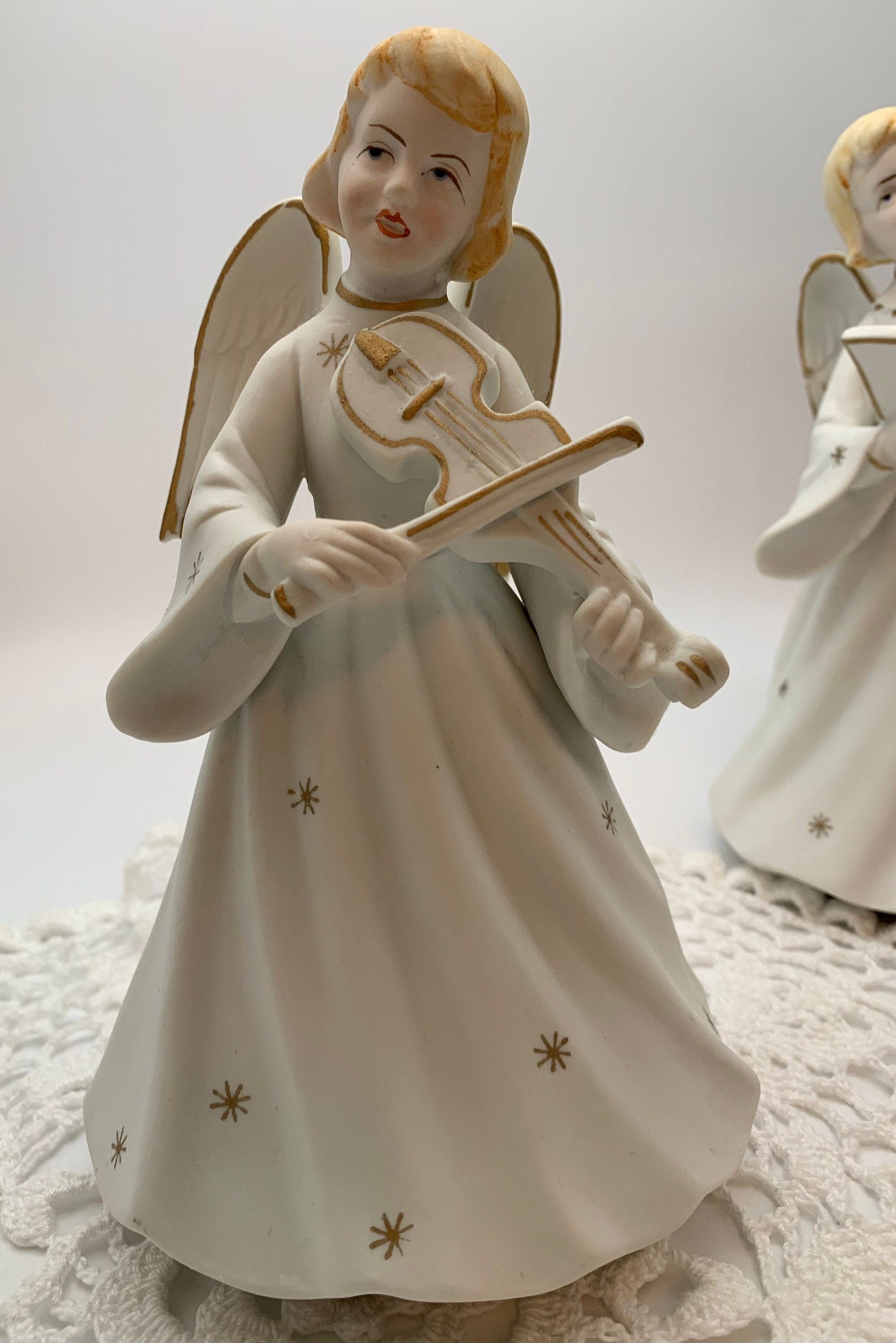 Vintage Schmid Angel Music Boxes Vintage Christmas Bisque Etsy