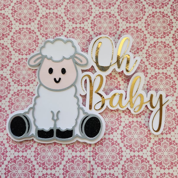 Oh Baby Sheep Cake Topper