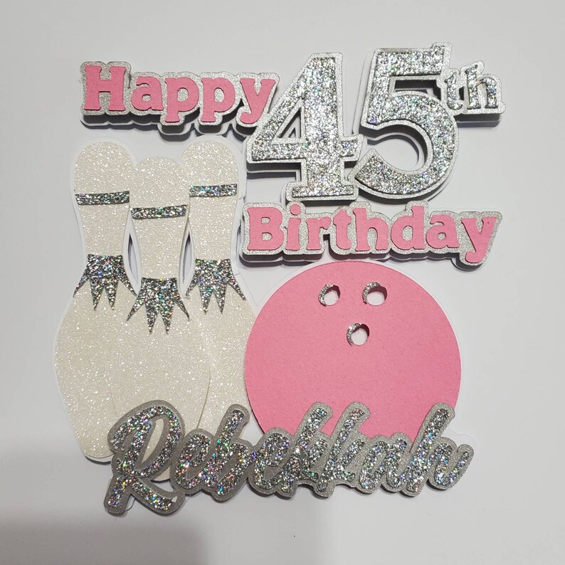 Bowling Birthday Cake Topper Candlepin Bowling Topper 50th Birthday Etsy
