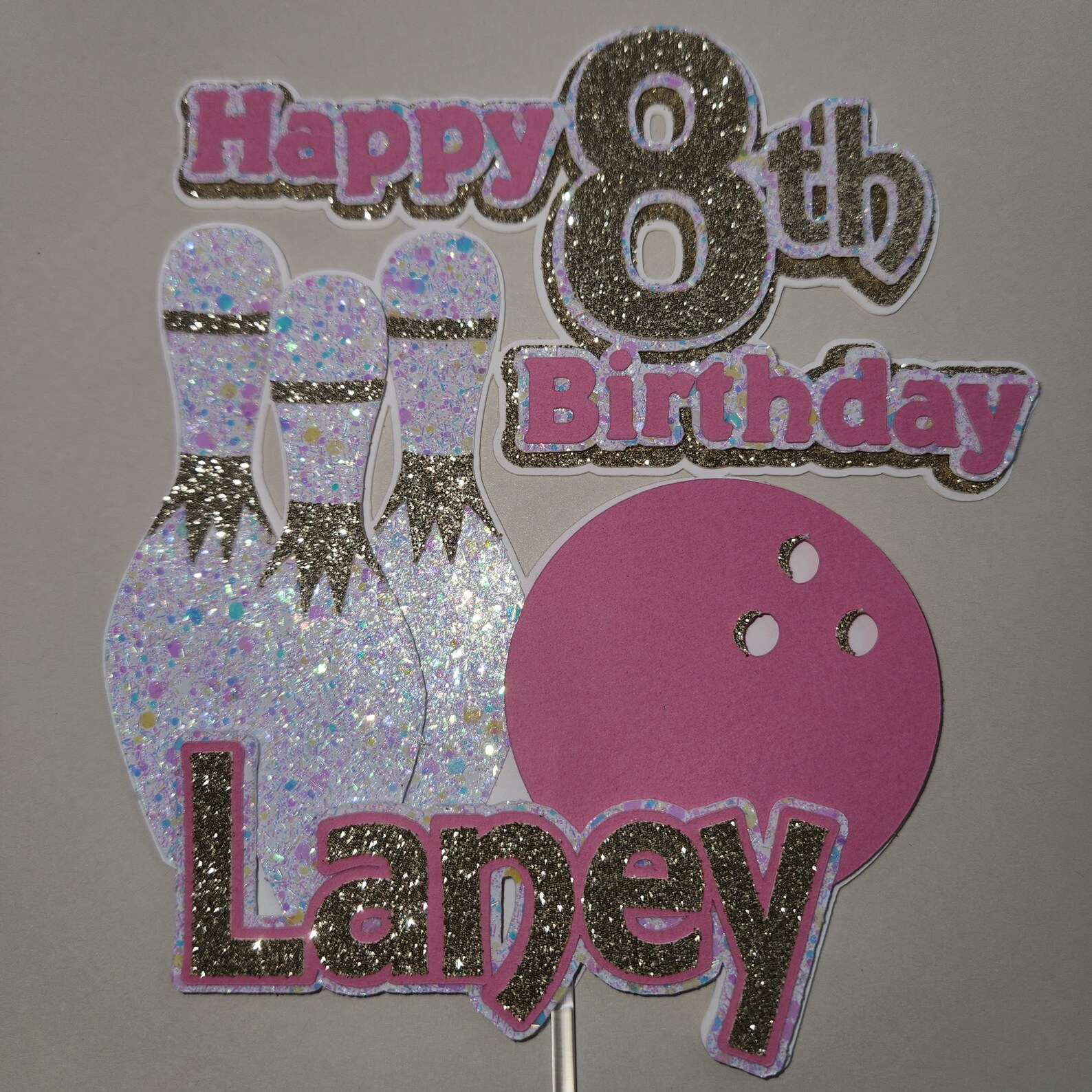 Bowling Birthday Cake Topper Candlepin Bowling Topper 50th Birthday Etsy