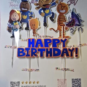 Dog Man Petey Cat Cake Topper Birthday Set