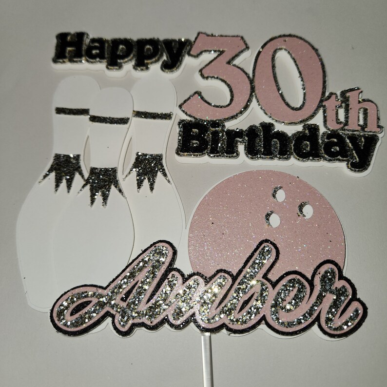 Bowling Birthday Cake Topper Candlepin Bowling Topper 50th Birthday Etsy