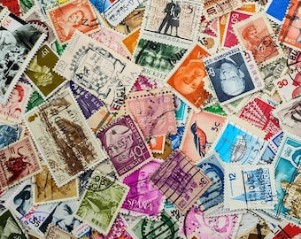 Timbres-poste usagés du monde entier, fournitures pour carnets de scrapbooking et loisirs créatifs, lot d'éphémères divers