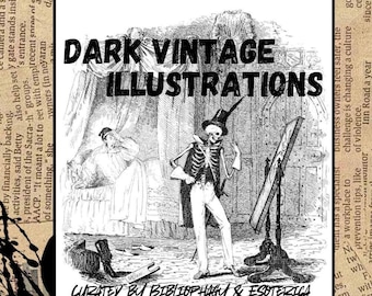 Dark Vintage Halloween Summerween Illustrations: Retro Ephemera (Digital Printables)