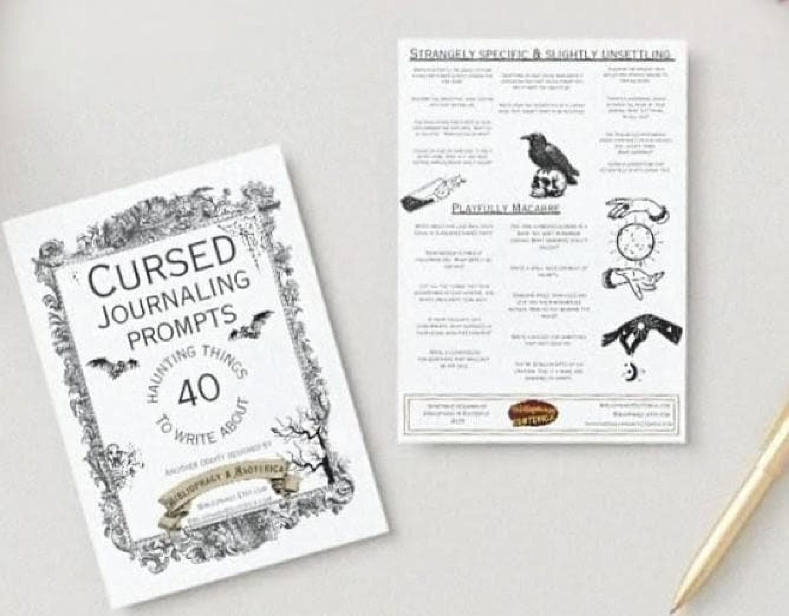 40 Cursed Journal Prompts, Printable Writing Inspiration (digital ...