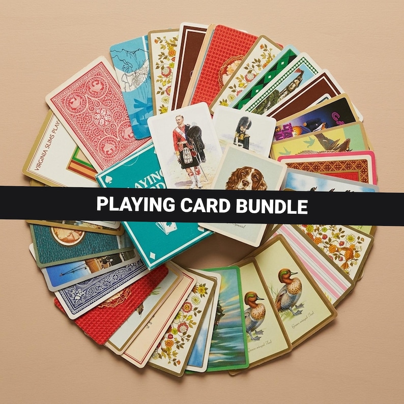 Vintage Playing Card Bundle: Ephemera for Junk Journals
