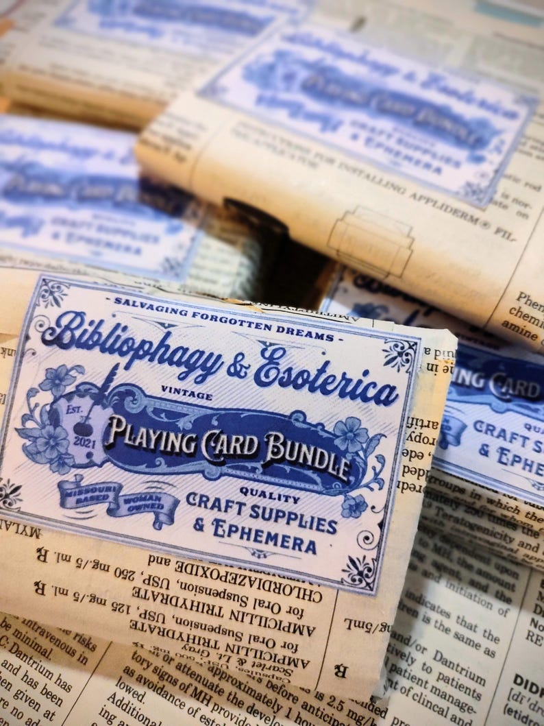 Packaged Bibliophagy & Esoterica 30 piece playing card bundles