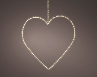 Lumineo, micro LED frame lighting heart shape - 160L outdoor, 58 cm, warm white