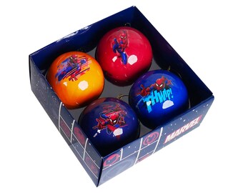 Spiderman Weihnachtskugeln blau, rot, gelb - Hänger Kunststoff 7,5 cm