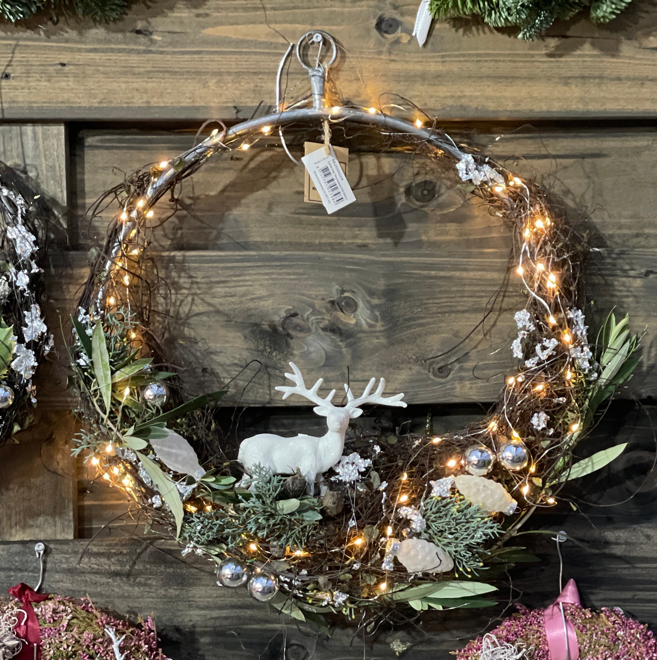 Beleuchteter türkranz weihnachten