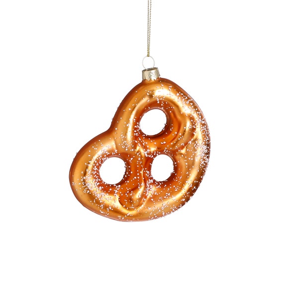 Weihnachtskugel 'Brezel' - Christbaum-Hänger, l10,5xb11xh2,5cm, Glas