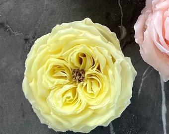 English lemon rose flower candle