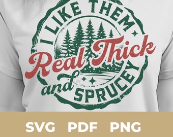 Real Thick and Sprucey Christmas SVG: Retro Tree Design (Digital Download)